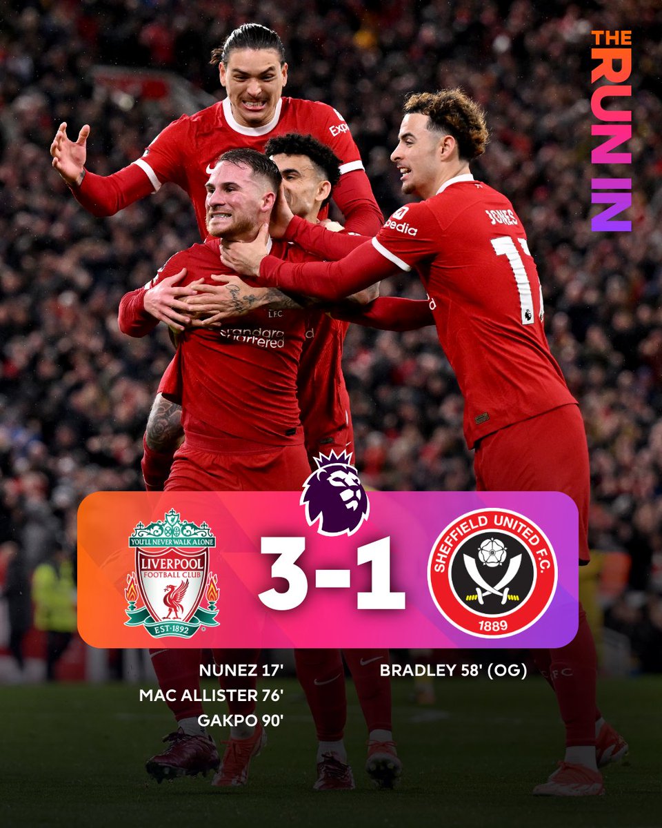 They had to work hard for it. But, @LFC get the win and return to the top of the Premier League 🔝 #LIVSHU