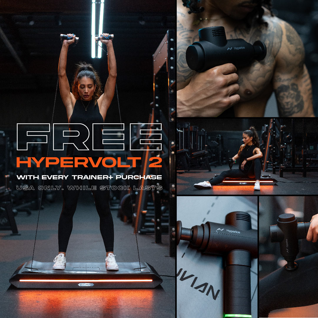 We've teamed up with our friends @vitruvian_form to create the ultimate workout and recovery bundle. Receive your FREE Hypervolt 2 with the purchase of a Trainer+ today. Learn more here: vitruvianform.com/pages/hyperice…