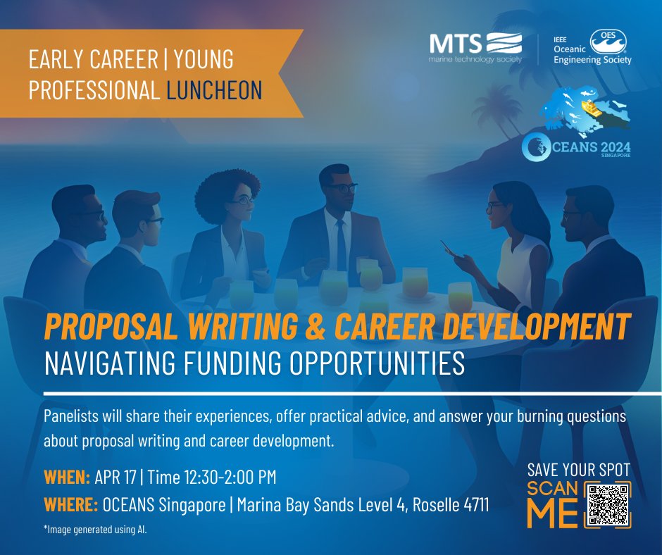 Join us at #OCEANS2024 in Singapore for a unique opportunity to delve into the world of proposal writing and career development in the ocean industry. RSVP to save your spot! hubs.ly/Q02rTZYs0 #CareerDevelopment #Luncheon #Singapore #MarineTechnology