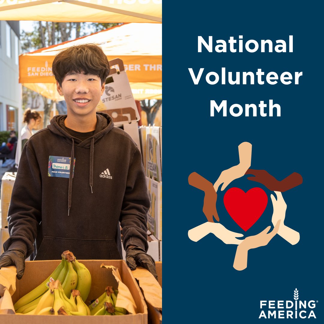 April is National Volunteer Month in the U.S. and this month, and every month we want to raise up the selfless, dedicated volunteers who make a difference in the movement to #EndHunger every day. 🧡 Find out how you can volunteer here: bit.ly/416aKRM