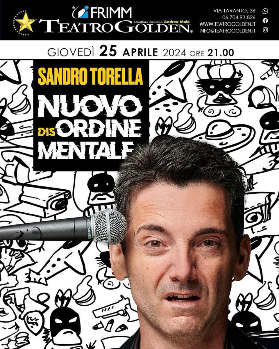 Giovedì 25 Aprile TEATRO GOLDEN a Roma teatrogolden.it/nuovo-disordin…
