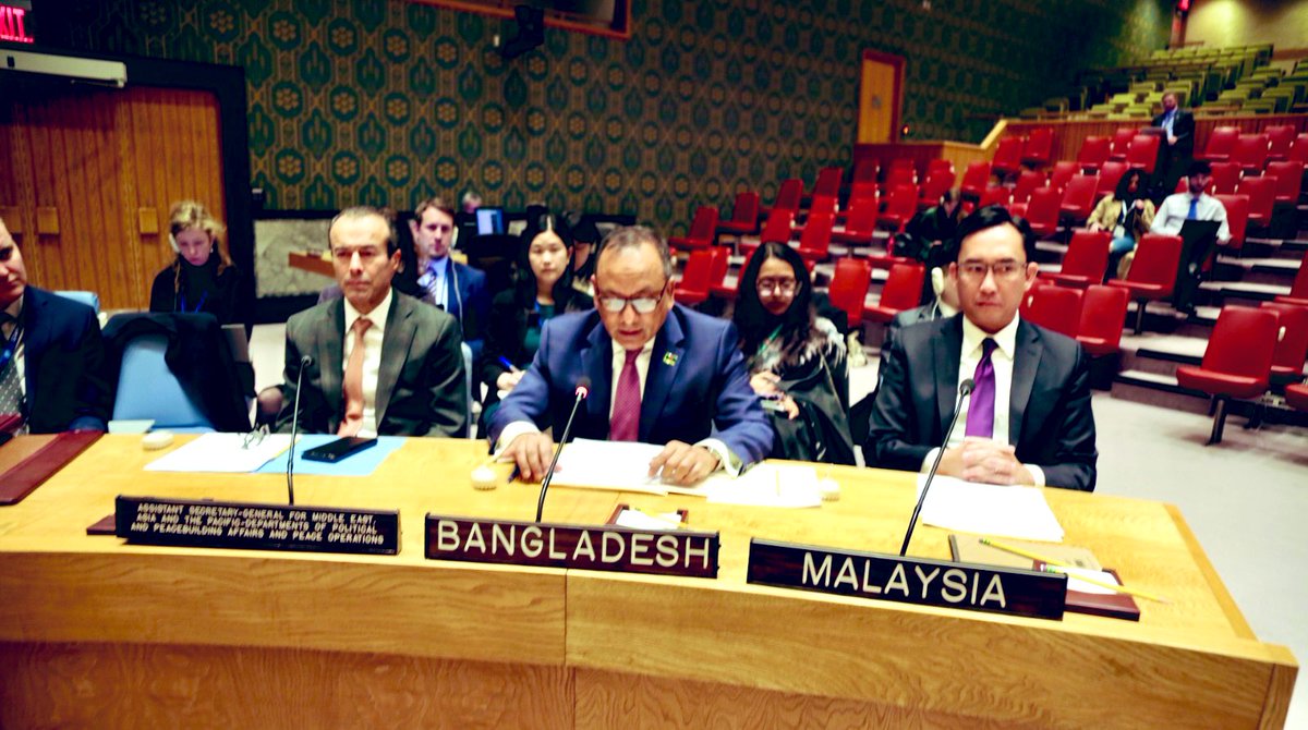 At UNSC 2day on Rakhine I stressed on: ✅Scaled up UN’s role, appoint Spl Envoy & Human. Coord asap ✅Reg. report. to SC ✅A/Cability for crimes agnst Rohingyas ✅Reinteg. of Rohingyas in 🇲🇲 w/ all rights ✅Impl. 🇲🇲-UNDP-UNHCR MOU & KA Comm. reco. ✅End conflict. Save Rohingyas