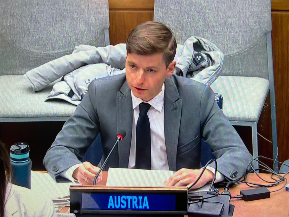 In this week’s resumed session of the UNGA Legal Committee Austria 🇦🇹, supported the early convening of a diplomatic conference to adopt an international convention on prevention and punishment of crimes against humanity and offered to host such a conference in Vienna. #CaH 🇺🇳⚖️