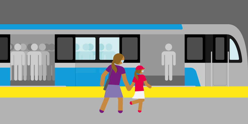 [Riding better together] 🚇↔️ On some days, a métro car can seem particularly full. When this happens, don’t hesitate to exit and move to the cars at the front or the back of the train. Remember, with our Azur trains you can circulate inside the train!