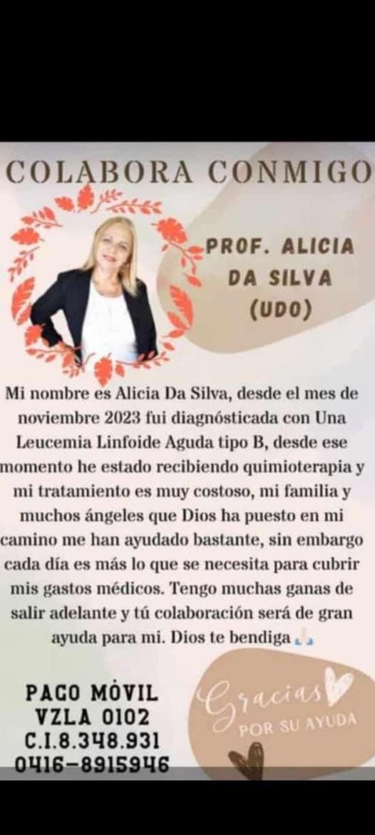 sketa0's tweet photo. La profesora Alicia Da Silva, de UDO Monagas, nos necesita #UniVe https://t.co/k7BxYAtdph