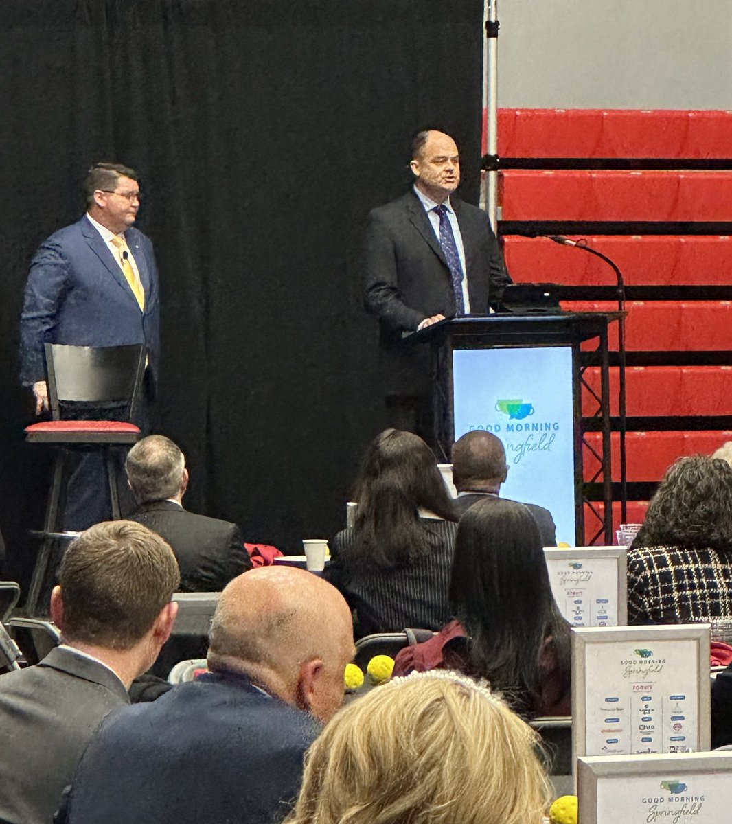Good Morning Springfield, hosted by the <a href="/SGFChamber/">Springfield Chamber</a>, was at <a href="/DruryUniversity/">Drury University</a>’s O'Reilly Family Event Center today. I enjoyed giving a <a href="/GreeneCountyMO/">Greene County MO</a> project and Highway update.