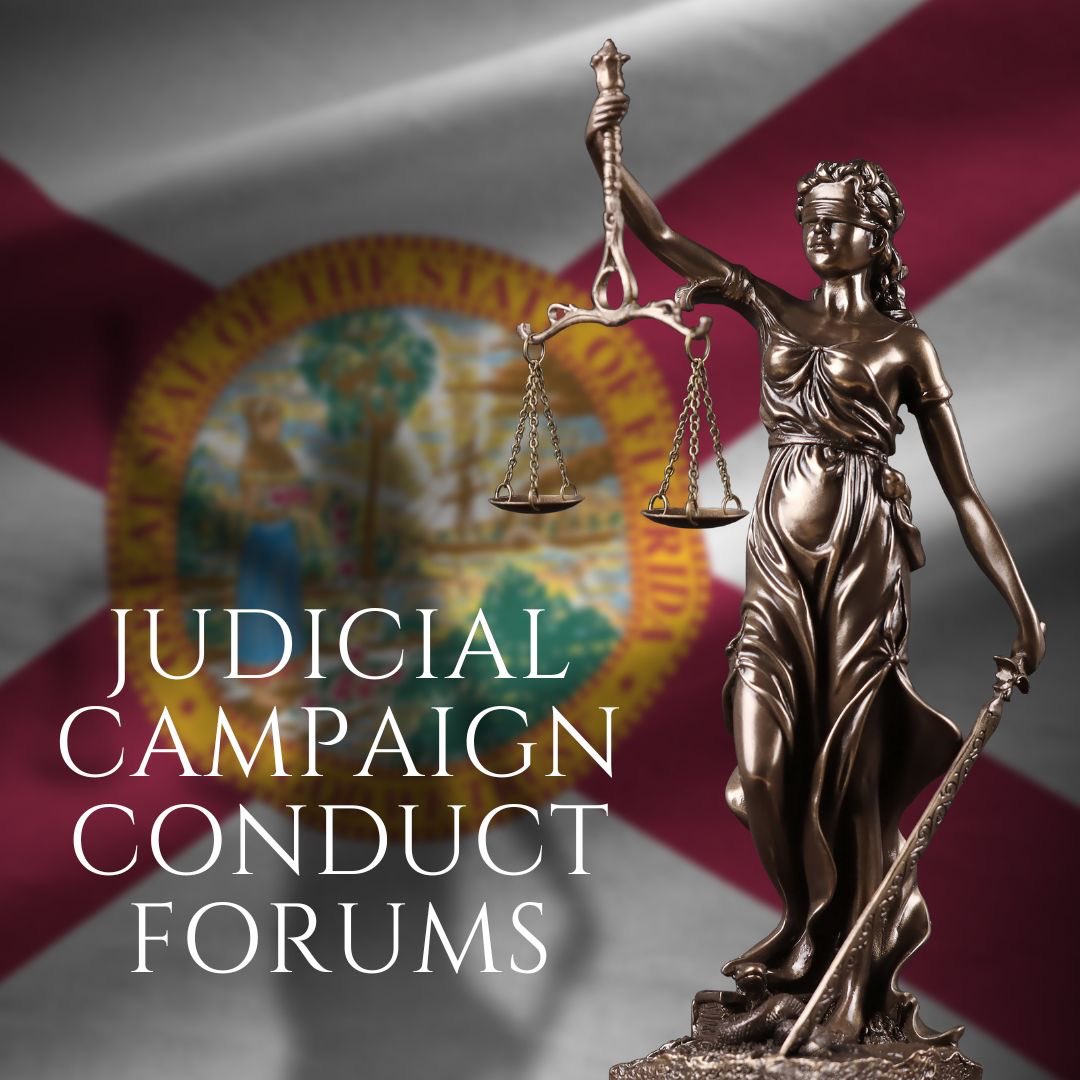 All candidates seeking election as judges or standing for reelection in 2024 are encouraged to attend the upcoming Judicial Campaign Conduct Forums taking place on May 2nd and 3rd, 2024. Click here for the schedule and other important information: tinyurl.com/4z9kjvmz