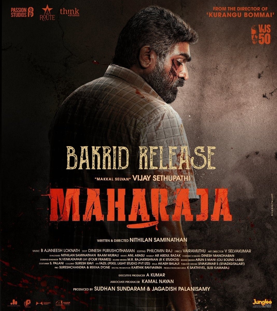 #Maharaja 🌙 Bakrid Release ! #Vijaysethupathi #MakkalSelvan @VijaySethuOffl @Dir_Nithilan @PassionStudios_ @Jagadishbliss