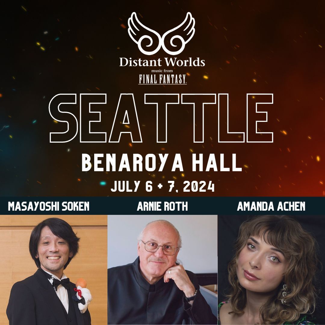 SEATTLE! 📣 Hurry for last tickets to our special celebration of the 1-year anniversary of FINAL FANTASY XVI at Benaroya Hall! 🎟️ See you there! 🔥 buff.ly/49cHaNC #awrmusic #finalfantasy #orchestra #concert #seattle #washington