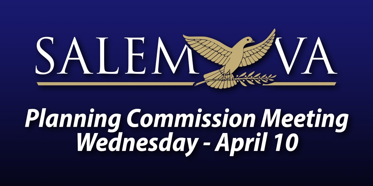 The #SalemVA Planning Commission is scheduled to meet on Wednesday, April 10, at the Salem Civic Center 7 p.m. The building is located at 1001 Roanoke Boulevard and the meeting will take place inside Community Room. Here is a link to the agenda. salemcity.novusagenda.com/agendapublic/M…