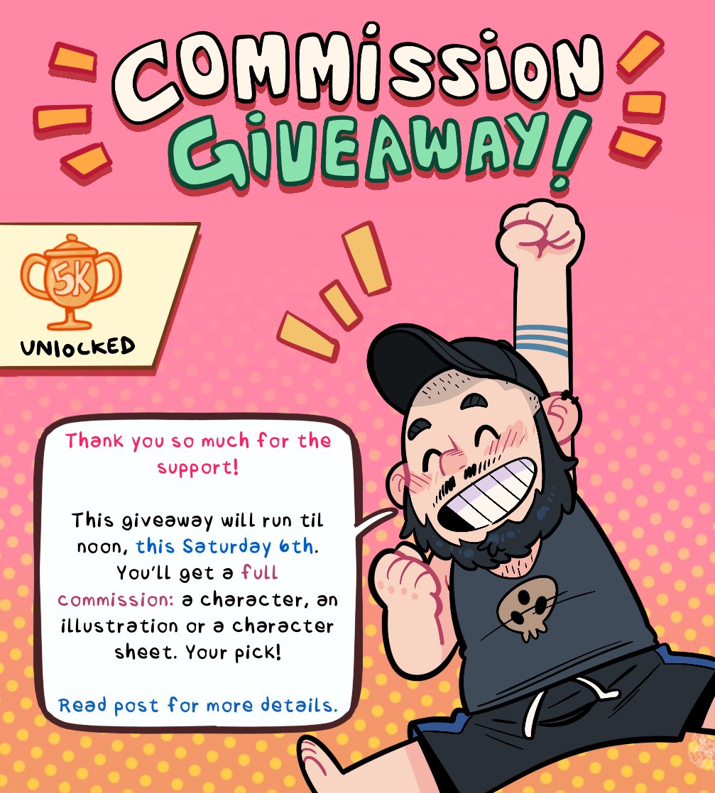 ⭐️COMMISSION GIVEAWAY⭐️ to celebrate hitting 5k I’ll #giveaway a commission to a lucky follower! RULES: -must be a follower -like and share this post -tell me what made you follow me in a comment -tag a friend Ends: April 6th 2024 The winner will be pick randomly 😉good luck!