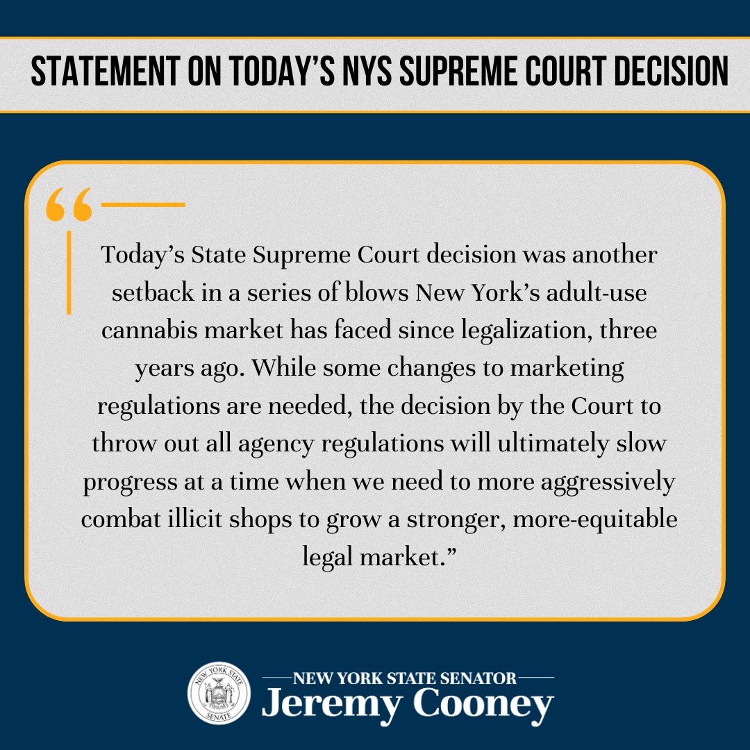 My statement on today's NYS Supreme Court decision: