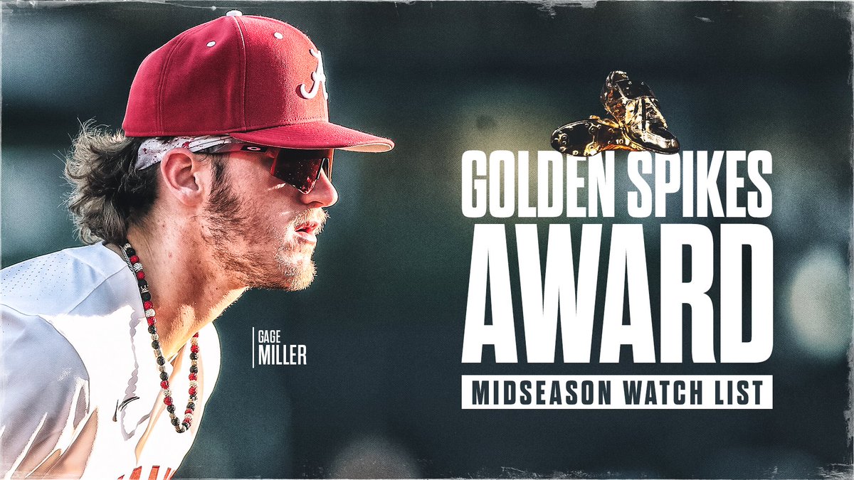 .<a href="/gagemiller06/">Gage Miller</a> ❌ <a href="/USAGoldenSpikes/">Golden Spikes Award</a> 

bit.ly/49oIpbF

#RollTide