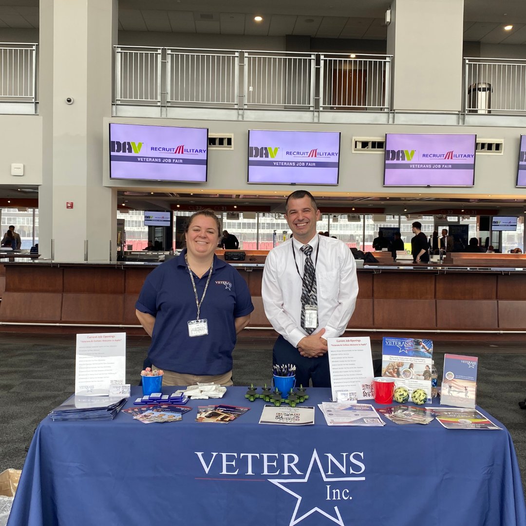 Today, we had the privilege to connect with dozens of Veterans seeking employment opportunities during the Boston Veteran Job Fair, hosted by Recruit Military. Thank you to all who stopped by our Veterans Inc. table to learn more. #SupportingOurVeterans