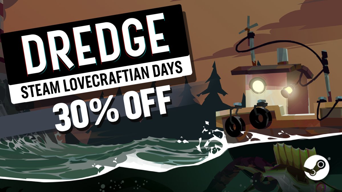 Sail out to sea and cast your net…if you dare! DREDGE is 30% off as part of the Steam Lovecraftian Days Sale. Make sure to check out other awesome spooky games like Slay the Princess @blacktabbygames, Strange Horticulture @BadVikingGames, or Faith by @Airdorf.