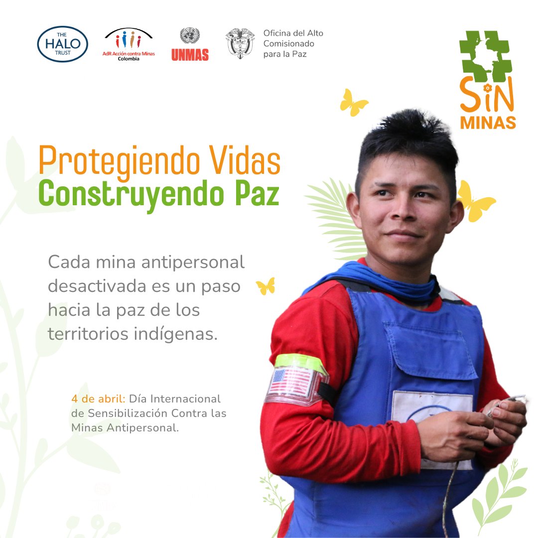 226 municipios de Colombia aún presentan contaminación con minas antipersonal. La acción contra minas antipersonal es clave para proteger vidas y construir la paz. La meta es tener una #ColombiaSinMinas

#DíaContraLasMinasAntipersonal