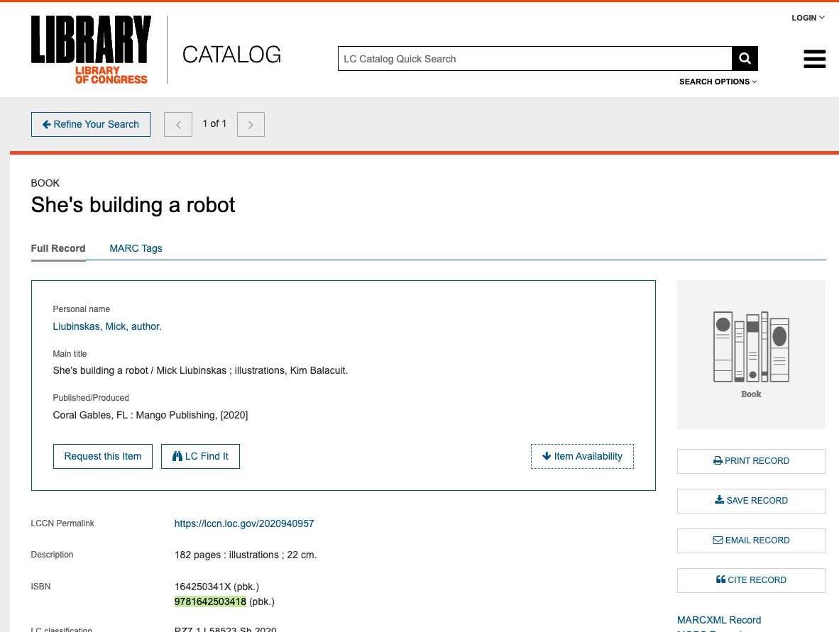 LOL. Just found out my book is in the Library of Congress: catalog.loc.gov/vwebv/search?s…