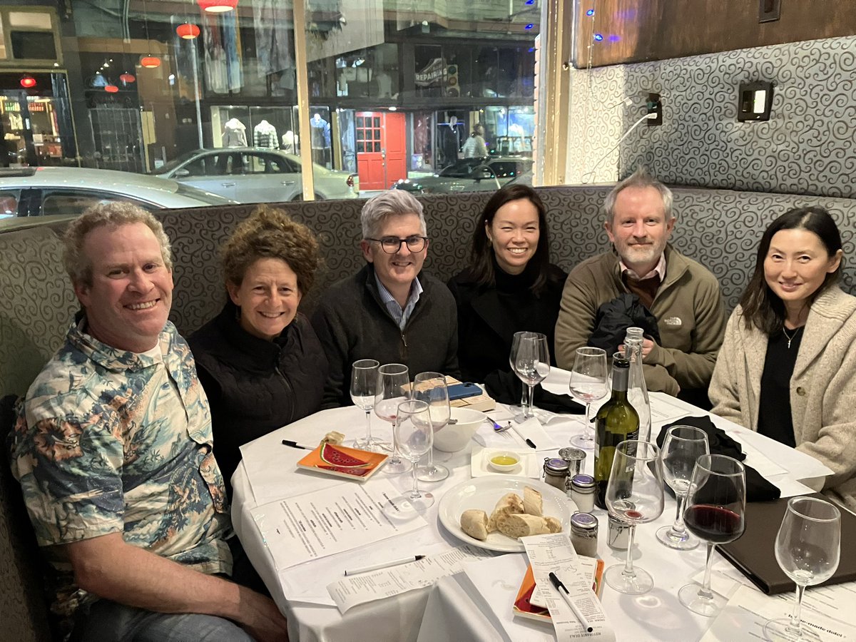 When you are at #ISA2024 and your @FletcherSchool classmate Doug Kantor and your awesome former colleague from @Usyd_ssps @RyeGriffiths both plan a dinner at the same time so you suggest dining together at the same restaurant and THEY WENT TO MIDDLE SCHOOL together.