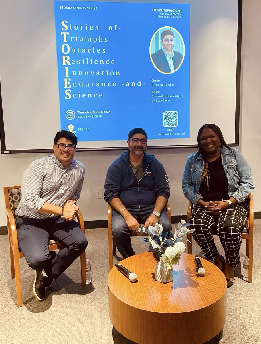 Dr. Uttam Tambar’s candid story deeply resonated with us, leaving the audience captivated and inspired to continue pursuing their path in science. @RTPatUTSW @UTSWGradSchool @TambarLab