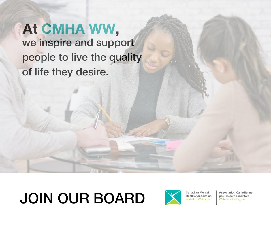 We’re looking for new Board members and Board committee members! Are you interested in volunteering with a progressive, dynamic organization? Learn more here: cmhaww.ca/aboutus/board-… Deadline to apply is April 14th.
