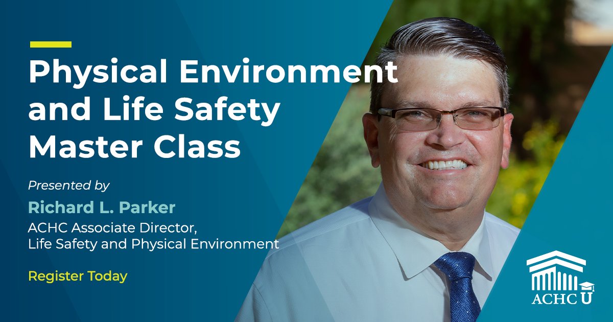 Calling all Facility Managers and Safety Officers! Break through the complexity of hospital facilities management with a four-part series featuring ACHC’s Richard L. Parker. Begins May 16. Register today: achc.info/3xqzwBi