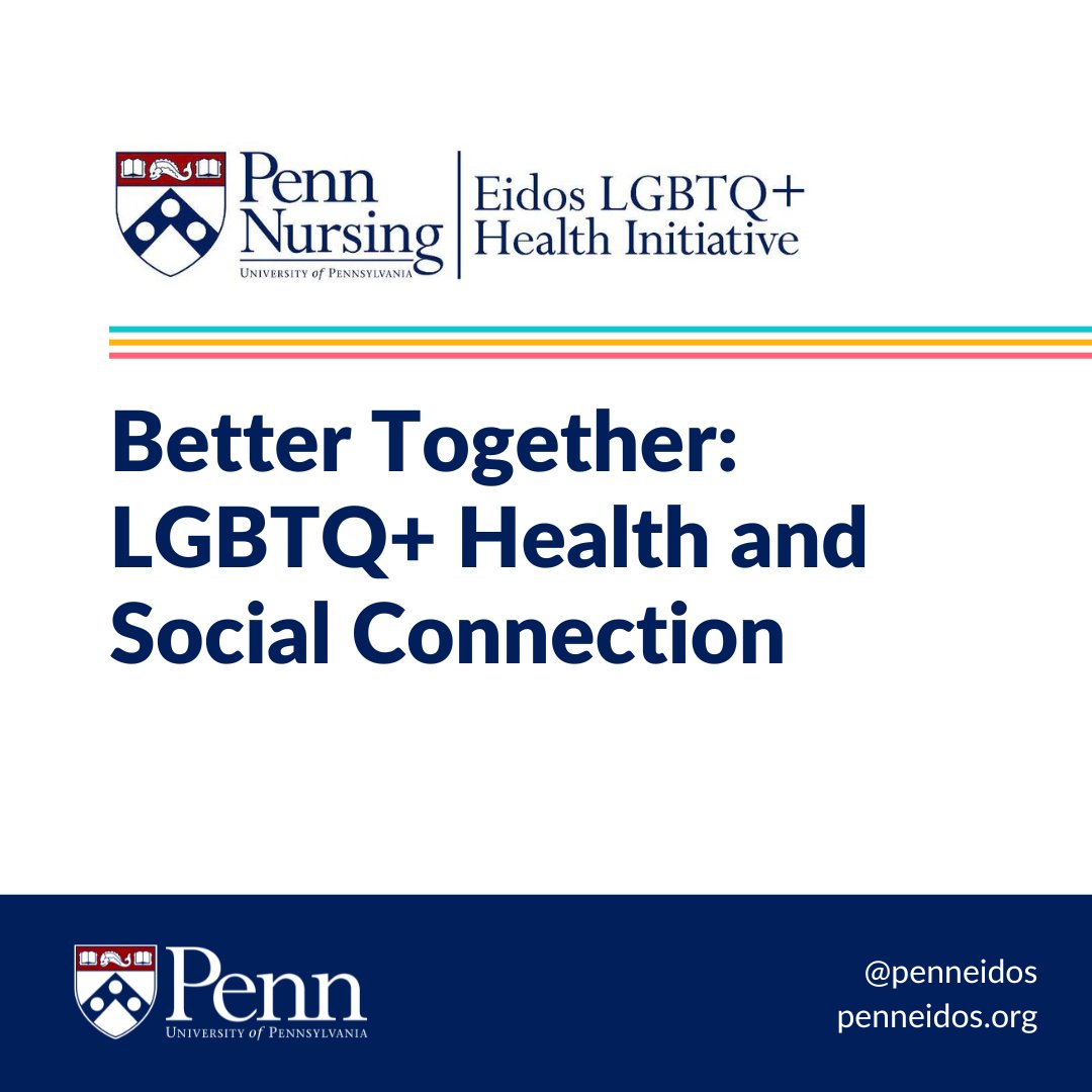 In response to the Surgeon General's report on the loneliness epidemic, Eidos reveals unique disparities: LGBTQ+ individuals face higher loneliness rates, impacting health. Dive into our report for recommendations on fostering a more equitable future. ➡️ penneidos.org/resources/lgbt…