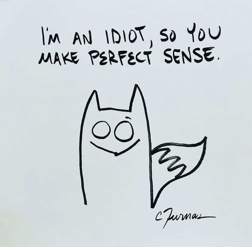 Hey art lovers! Join us tonight from 5-9pm for open studios. Even if you're feeling like an 'idiot,' Christ Furnas' hilarious piece promises to make perfect sense of your Thurs night plans! 2nd floor above @indeedbrewing -Don't miss out on the laughter & all the local treasures!