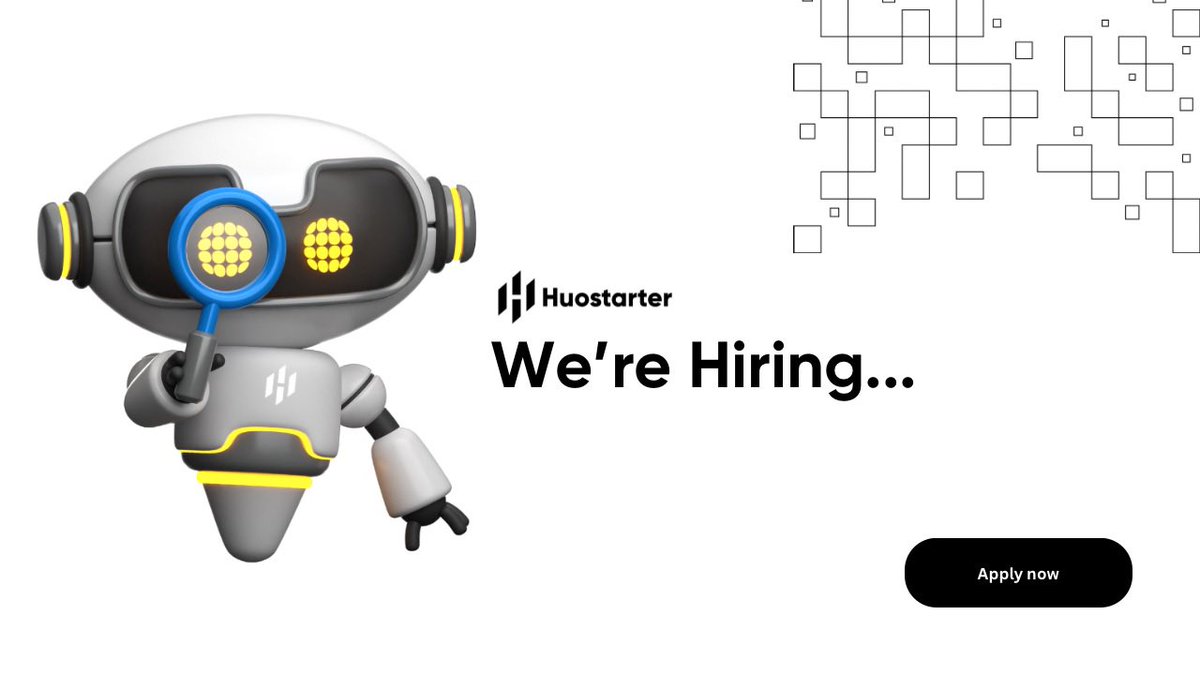 We are eager to collaborate with talented individuals at the fastest-growing Web3 Launchpad, @Huostarter. As such, we have opened several new job positions within the project. Apply now: forms.gle/GH8cwcMhfJkZrV…