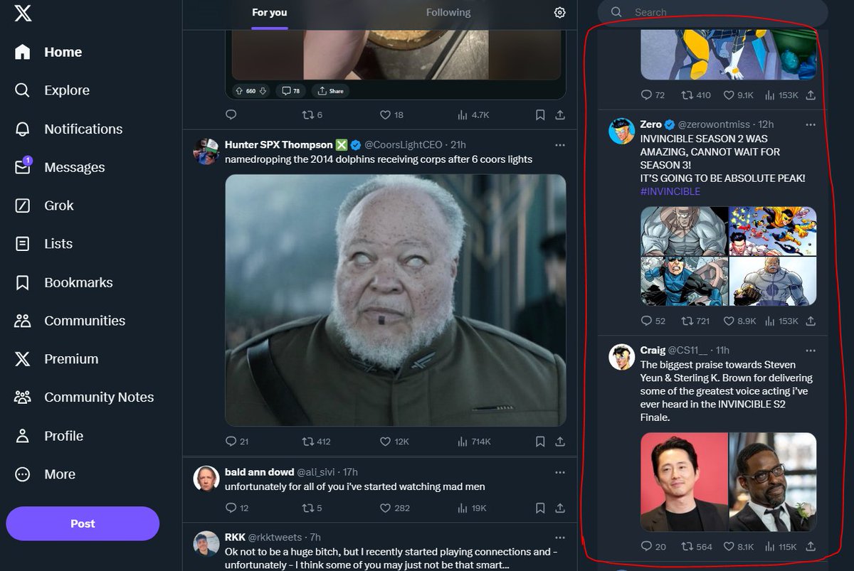 Elon added a second feed to twitter web browser and it fucking sucks