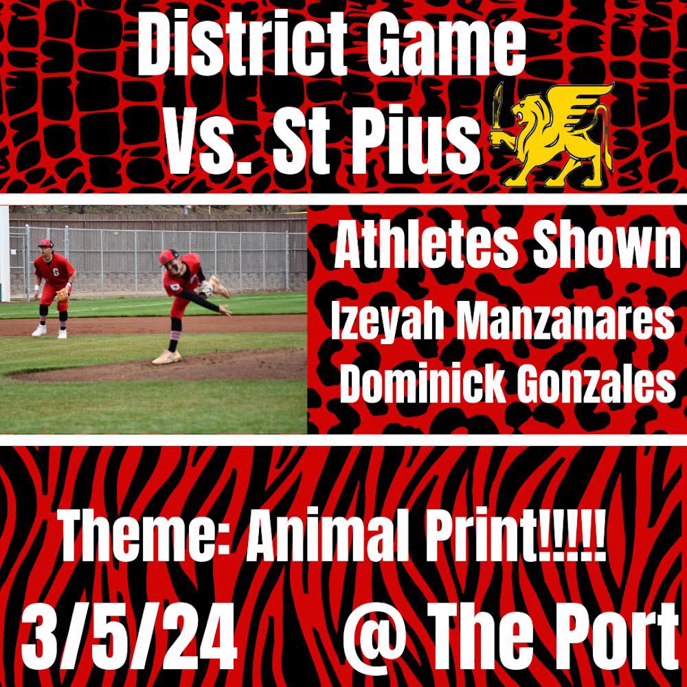 District game at the port jv starts at 4 varsity at 6