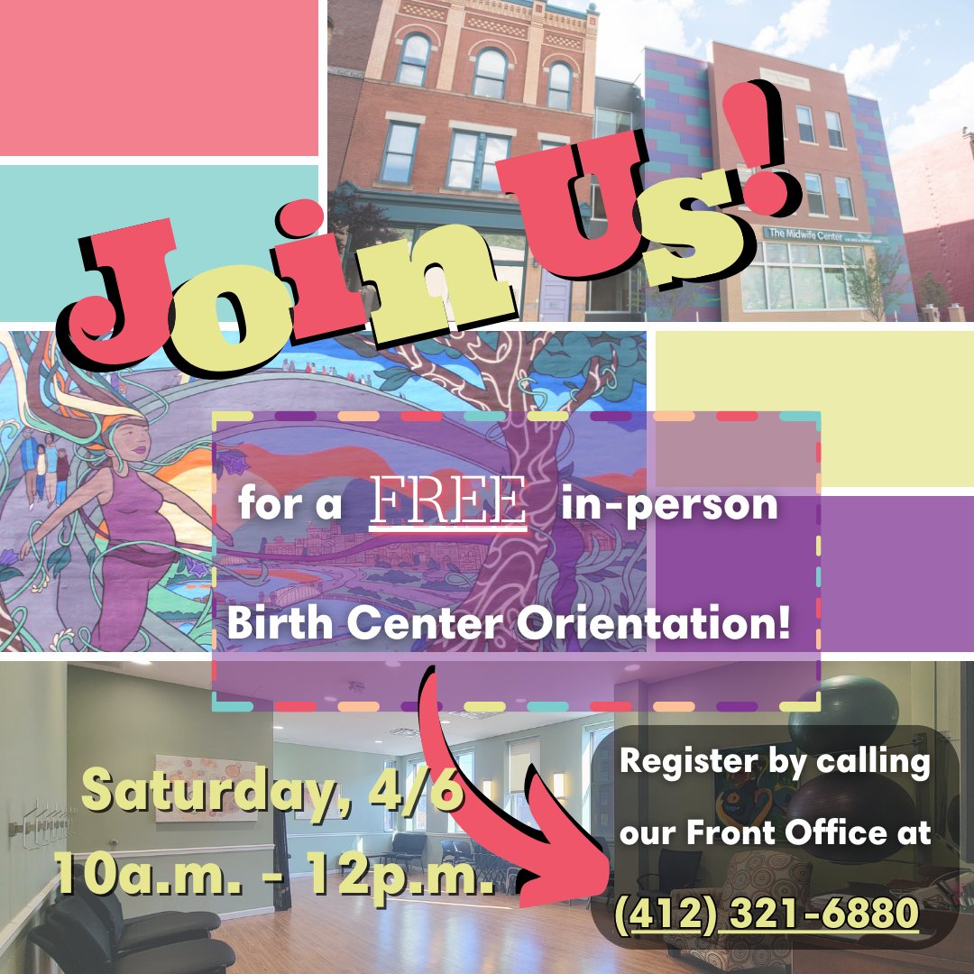 📣 🏩  THIS SATURDAY!!!  🏩 📣

Join us for a FREE in-person Birth Center Orientation & info session! Come learn more about the TMC difference for prenatal, birth, & postpartum care.

midwifecenter.org/events/orienta…

#TheMidwifeCenter #birthcenters #pregnantinpittsburgh #pittsburghbirth