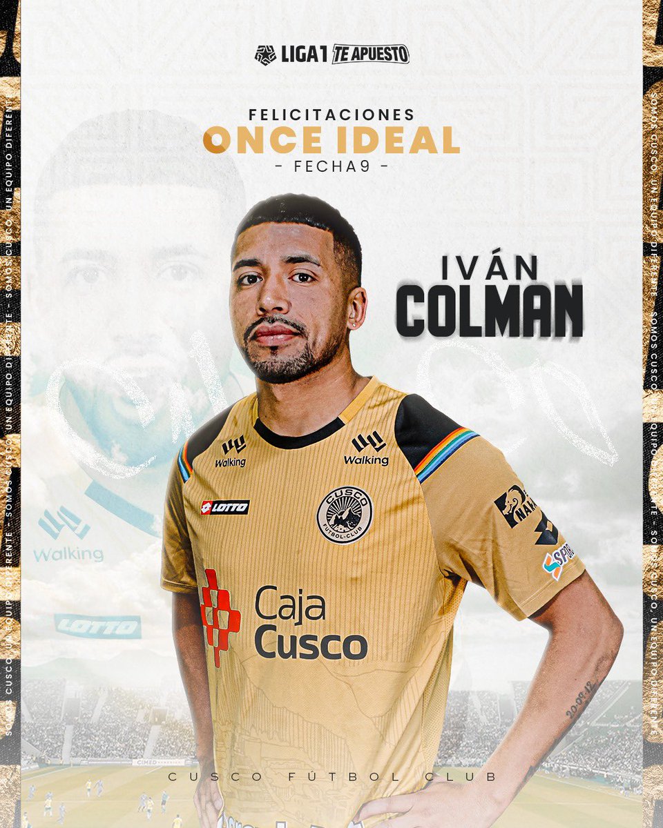 🤩 ¡Felicidades, Iván Colman! 🌟 

Ha sido reconocido por tu destacada actuación en el once ideal de la fecha 9. 

Tu dedicación y habilidad en el campo son un orgullo para todos nosotros. ¡Sigue brillando con el Cusco! 💪⚽️💛 

#OnceIdeal
#SomosCusco 
#UnEquipoDiferente