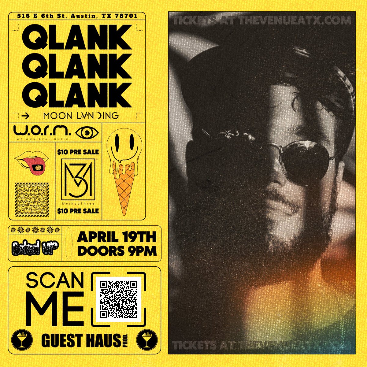 Austin, TX! @Nightbass very own @Qlankmusic is headlining inside @TheVenueATX April 19th! Bringing you the filthy bass house Grab your tickets ASAP! Promo Code: RAVEBAE 🚀 🚀 🚀 🚀 🚀