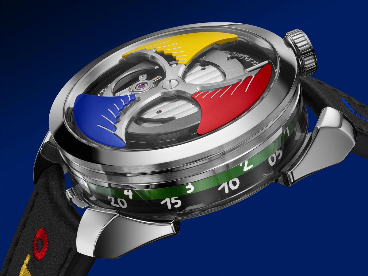 tiempoderelojes's tweet photo. El rojo por la pasión, el azul por la esperanza y el amarillo por la calidez humana son los colores característicos del artista y diseñador francés Jean-Charles de Castelbajac, quien ahora los plasma en el rotor del M.A.D.1 #TimetoLove de M.A.D.Editions.
#TiempoDeRelojes⌚️ https://t.co/DuuZqsNTaQ
