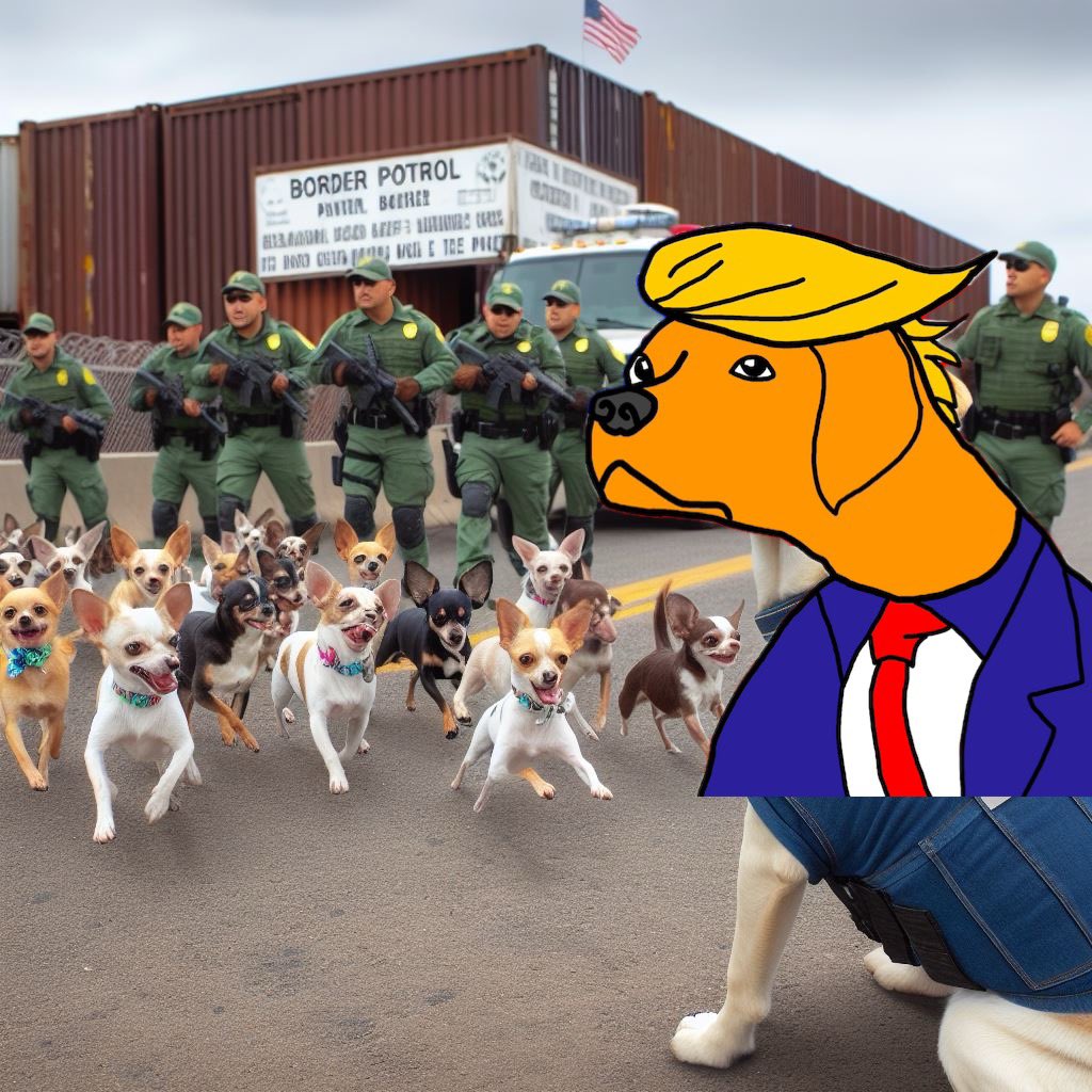 Today I visited our Southern Border, it used to be a beautiful border but not anymore. The cats must be asleep at the wheel! Many little dogs, some may say Bad Dogs—not my words, were all over the place. I said Border Pawtrol, we need to get these bad dogs outta here!