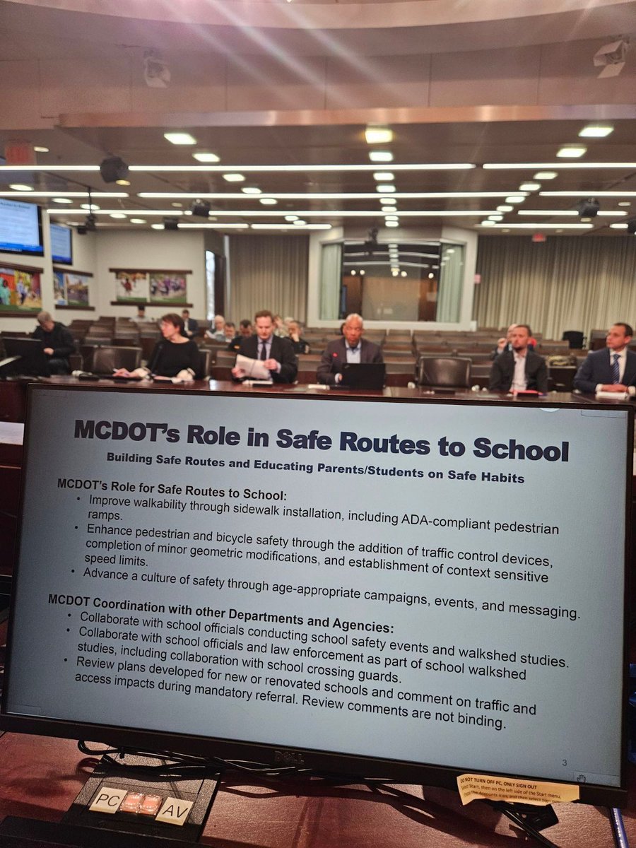 Safely and comfortably walking and biking in our communities is vital for Montgomery County— especially our young people. Too many people are struck on our streets, including today. Today, I chaired a Council session on #SafeRoutesToSchool. We MUST do more.