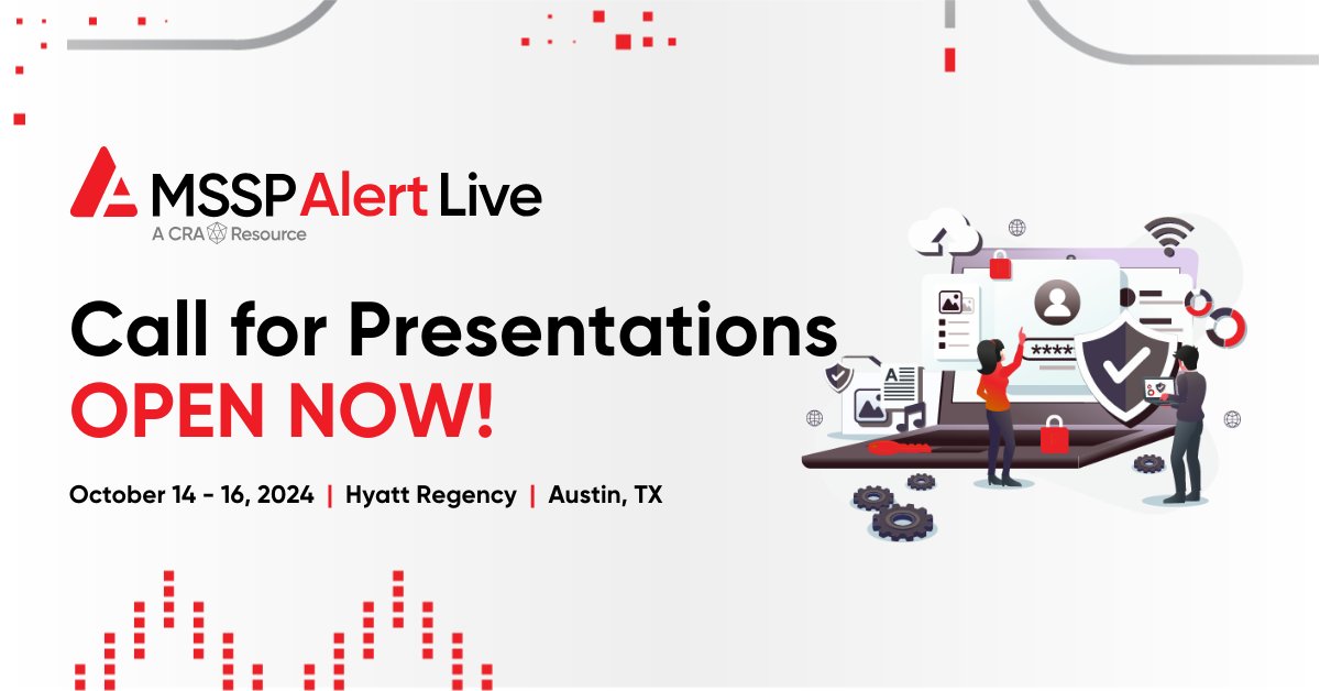msspalert's tweet image. We are pleased to announce that #MSSPAlertLive is now open for presentation proposals for the 2024 program!

Participate in shaping the trajectory of cybersecurity and empowering MSSPs by sharing your proposal with us. bit.ly/49rL9F8

#CRAEvents  #MSSPAlertLive2024