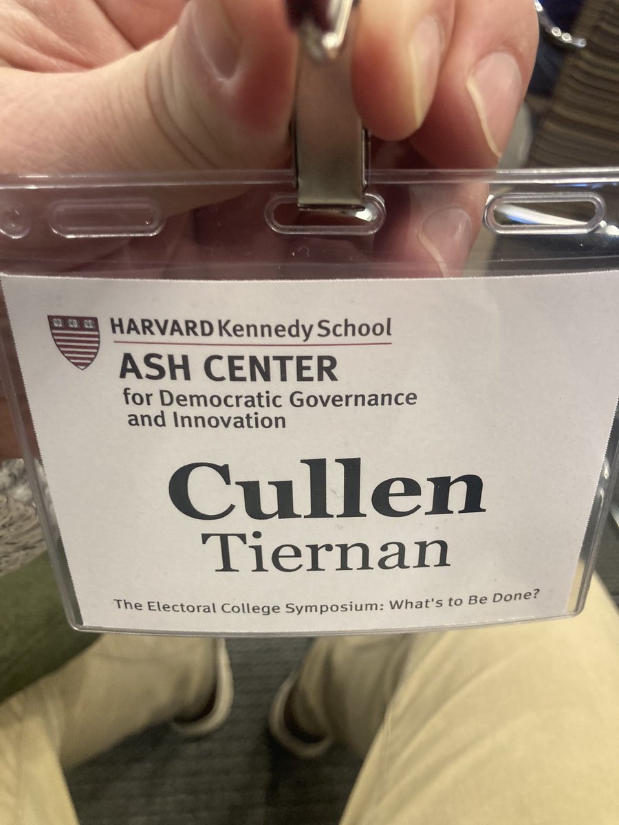 First time at @Harvard for the politics. Curious of @RobertKennedyJr’s views on Electoral College reform?