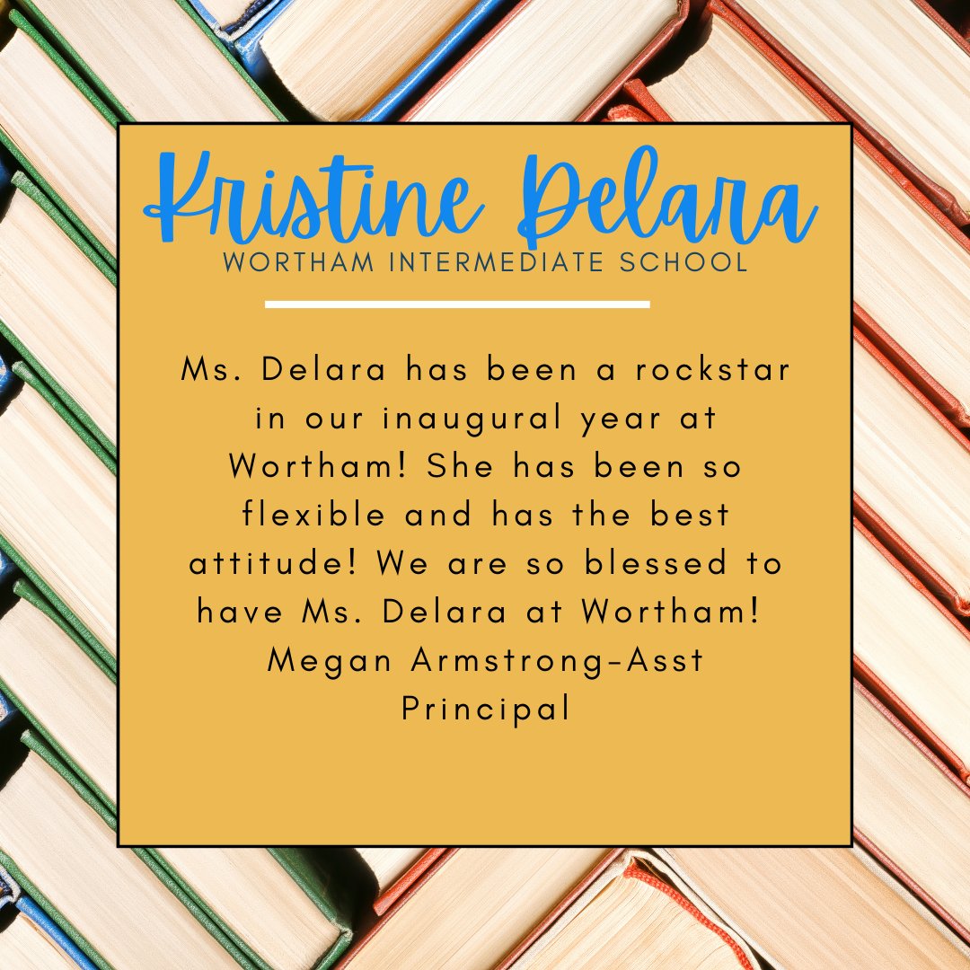 Kristine, you have done amazing things this year! We are so grateful you are on our team! Happy #SchoolLibrarianDay @WeAreWortham @mskdelara #FISDelevate