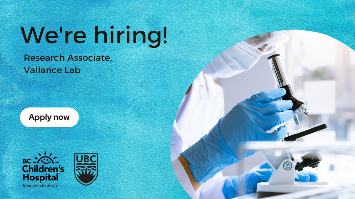 📢 New job opportunity! We are accepting applications for the position of Research Associate with the Vallance Lab. Learn more and apply here: bcchr.info/3J8deXm #CAG #enteroid #intestinal #organoid #BCjobs #research #jobopportunity #careers #hiring