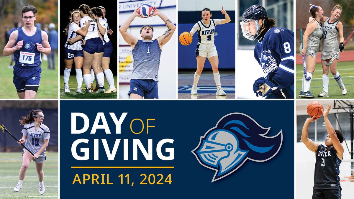 Rivier University Athletics (@rivierraiders) on Twitter photo We are one week away from the <a href="/RivUniversity/">Rivier University</a> Day of Giving!
100% of all donations made in the Raiders Athletics Challenge will go directly to an athletics team/fund of your choice.
Check back on Thursday, April 11 to make your mark on the student-athlete experience at Rivier. We are one week away from the <a href="/RivUniversity/">Rivier University</a> Day of Giving!
100% of all donations made in the Raiders Athletics Challenge will go directly to an athletics team/fund of your choice.
Check back on Thursday, April 11 to make your mark on the student-athlete experience at Rivier.