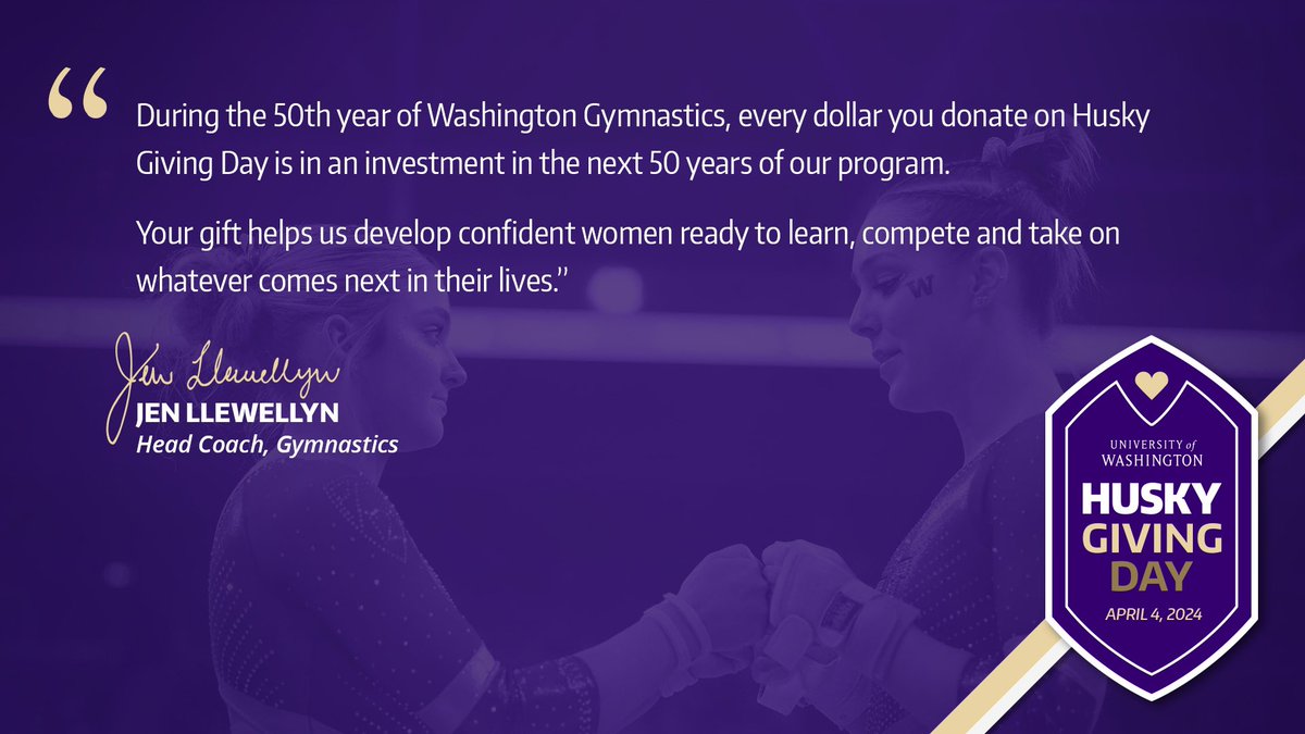 One day to go 𝘉𝘐𝘎 for Husky gymnastics! 

#HuskyGivingDay: GoHuskies.com/HGDgym

#GoHuskies x #WinWithin