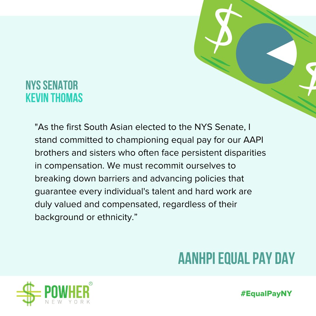 'We must recommit ourselves to breaking down barriers and advancing policies that guarantee every individual's talent and hard work are duly valued and compensated, regardless of their background or ethnicity.' - @SenKevinThomas #AANHPIEqualPay #EqualPayNY