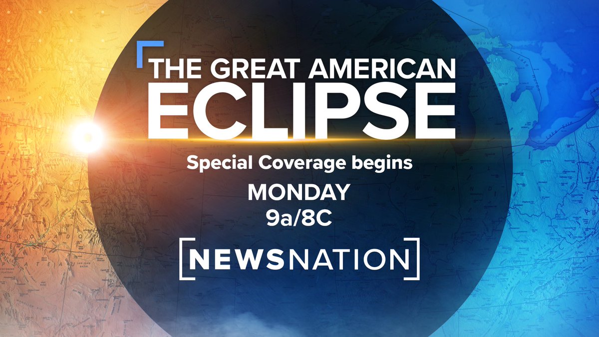 NewsNation will present live coverage of the Great American Eclipse April 8 from 1-4:30pm ET, with anchors @BrianEntin, @NicholeBerlie & @connellmcshane, and live coverage from @BrookeShaferTV, @StephNewsNation @AliBradleyTV & @caitlynbecker. How to watch: trib.al/4H6lccL