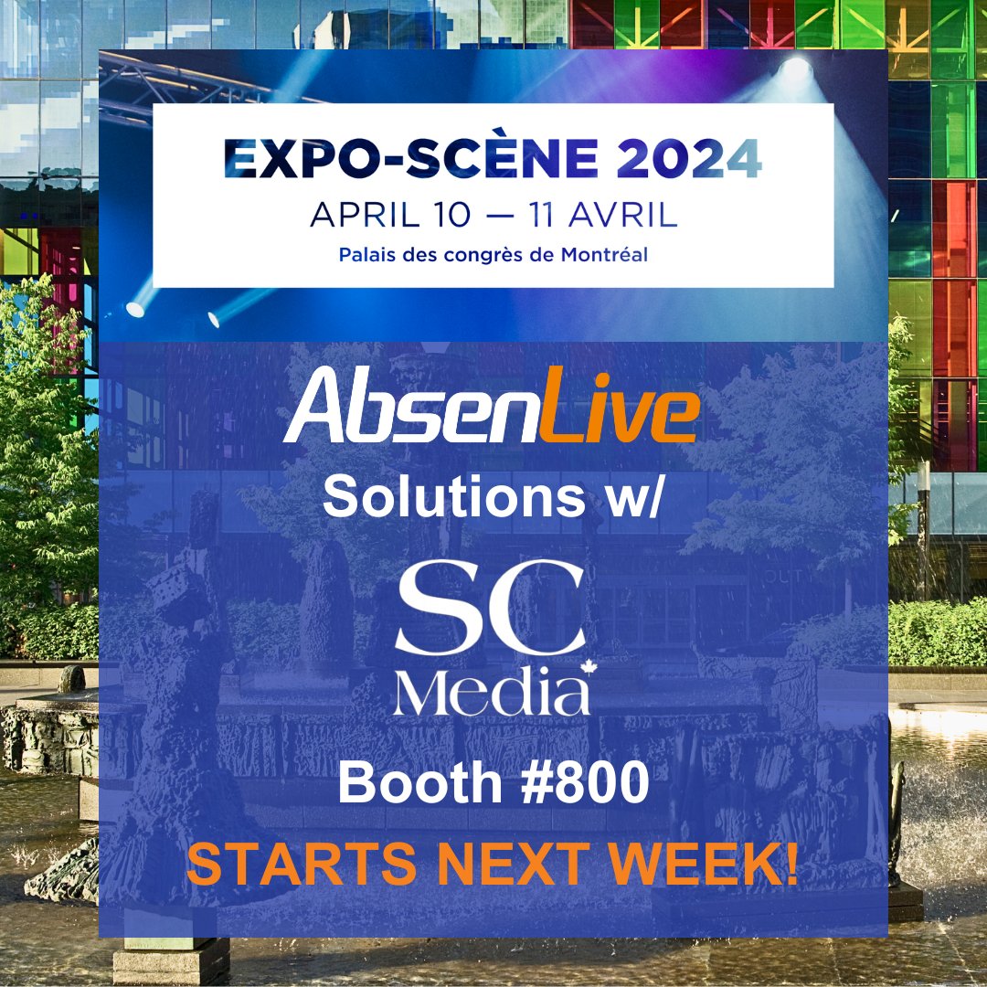 Absen_Inc's tweet image. Less than one week until EXPO-SCÈNE 2024! 👏

Join @SCMediaCanada next Wed. &amp;amp; Thurs. at booth #800. Witness our KLCOB Series, Absenicon X, and Flex Series solutions. Register now to immerse yourself in the vibrant world of #ProAVTech!

Register now: ow.ly/GnfF50R6vnv