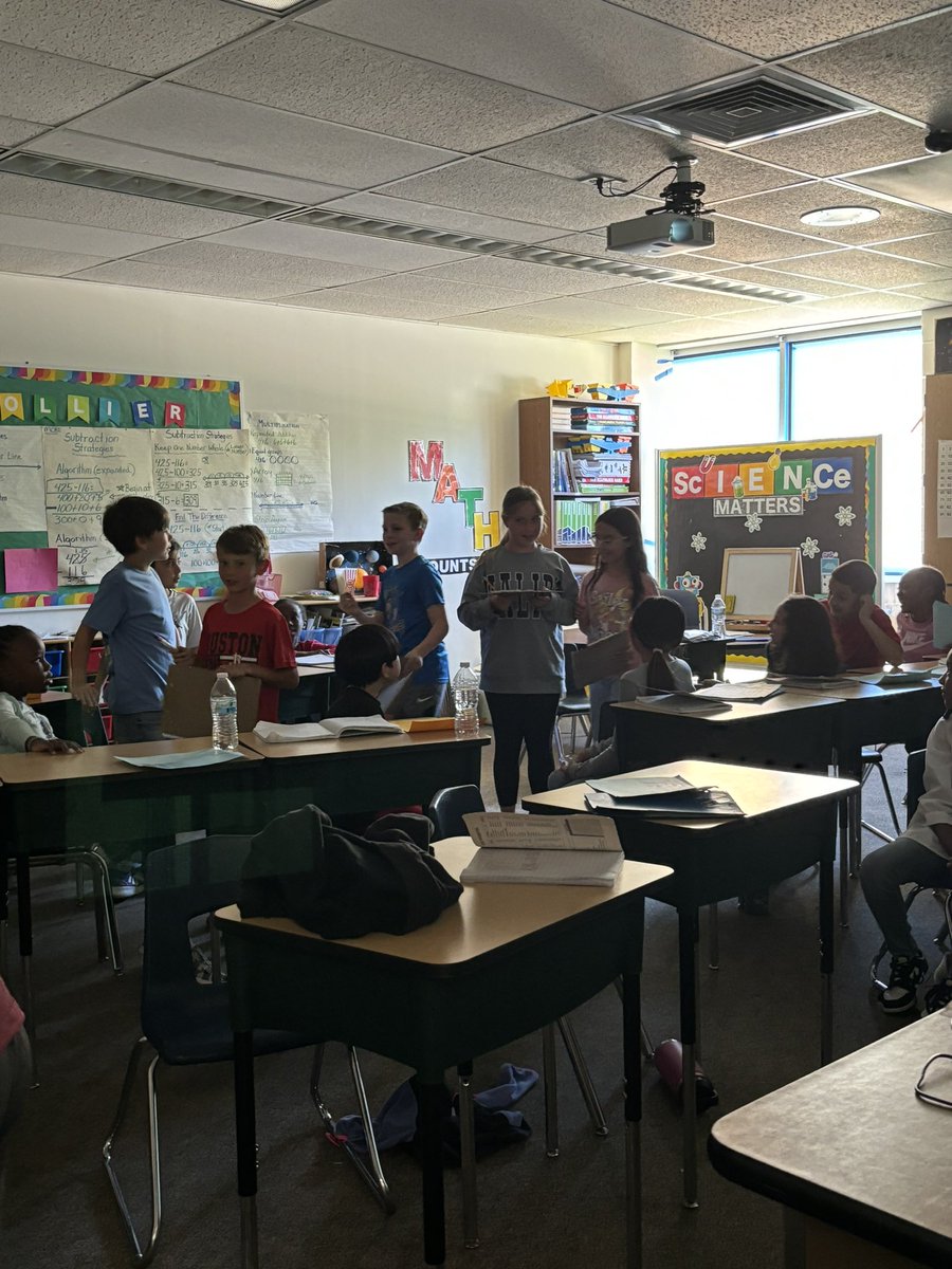 ReadTeaches's tweet image. Fourth grade students are collecting data to create stem and leaf plots! @HumbleISD_TE