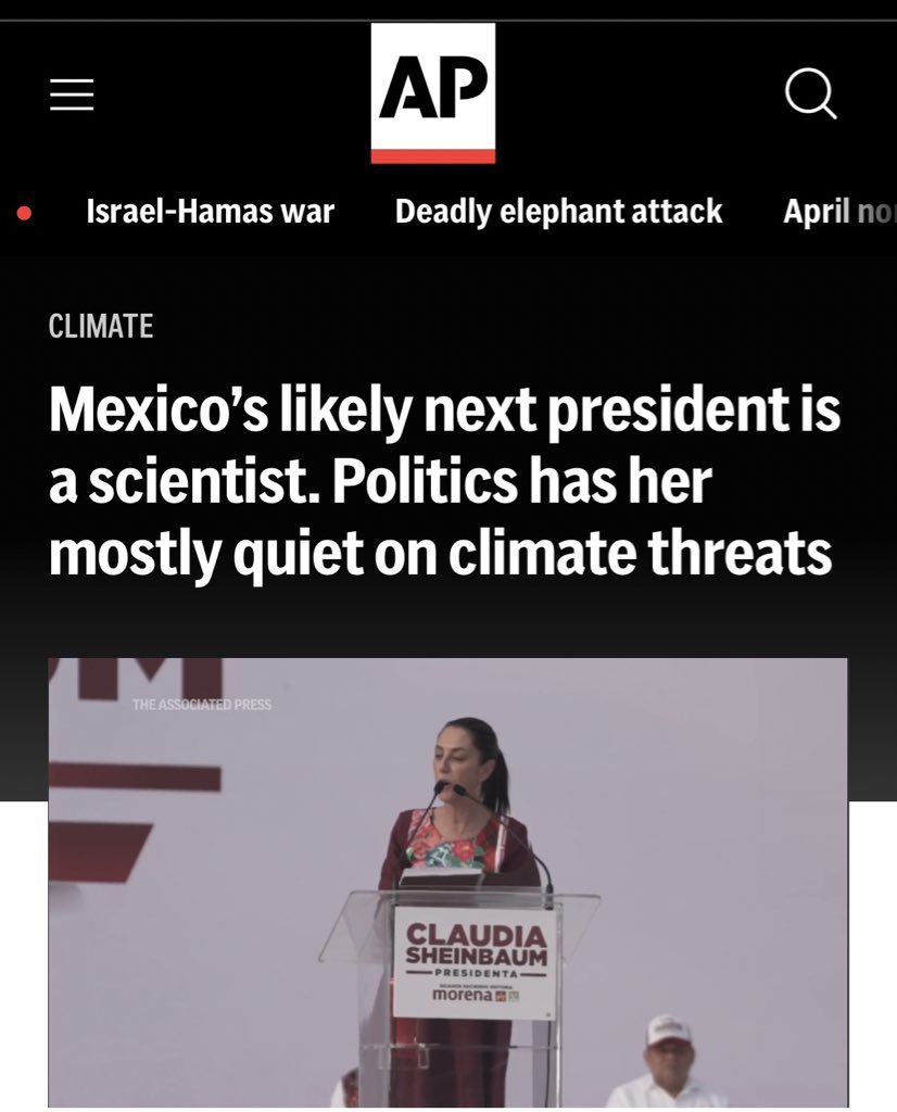 Good AP primer on the Mexican Presidential frontrunner’s contradictions on climate 👉 apnews.com/article/climat…