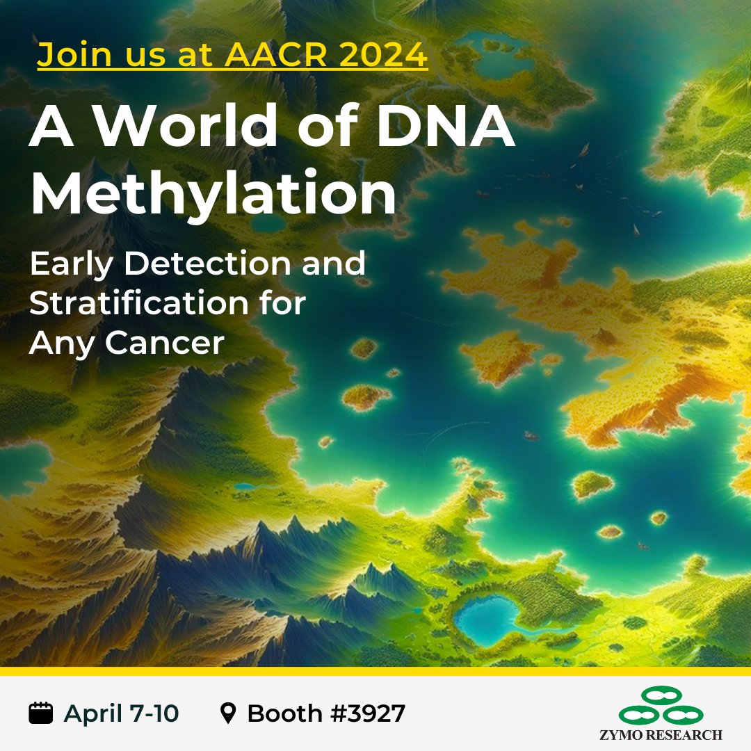 #AACR24 📢Stop by booth #3927 & dive into the world of DNA methylation. Discover how our reagents, library prep technologies, & end-to-end services can elevate your research on: • Whole methylome mapping • AI-powered biomarker discovery • Assay development and validation.