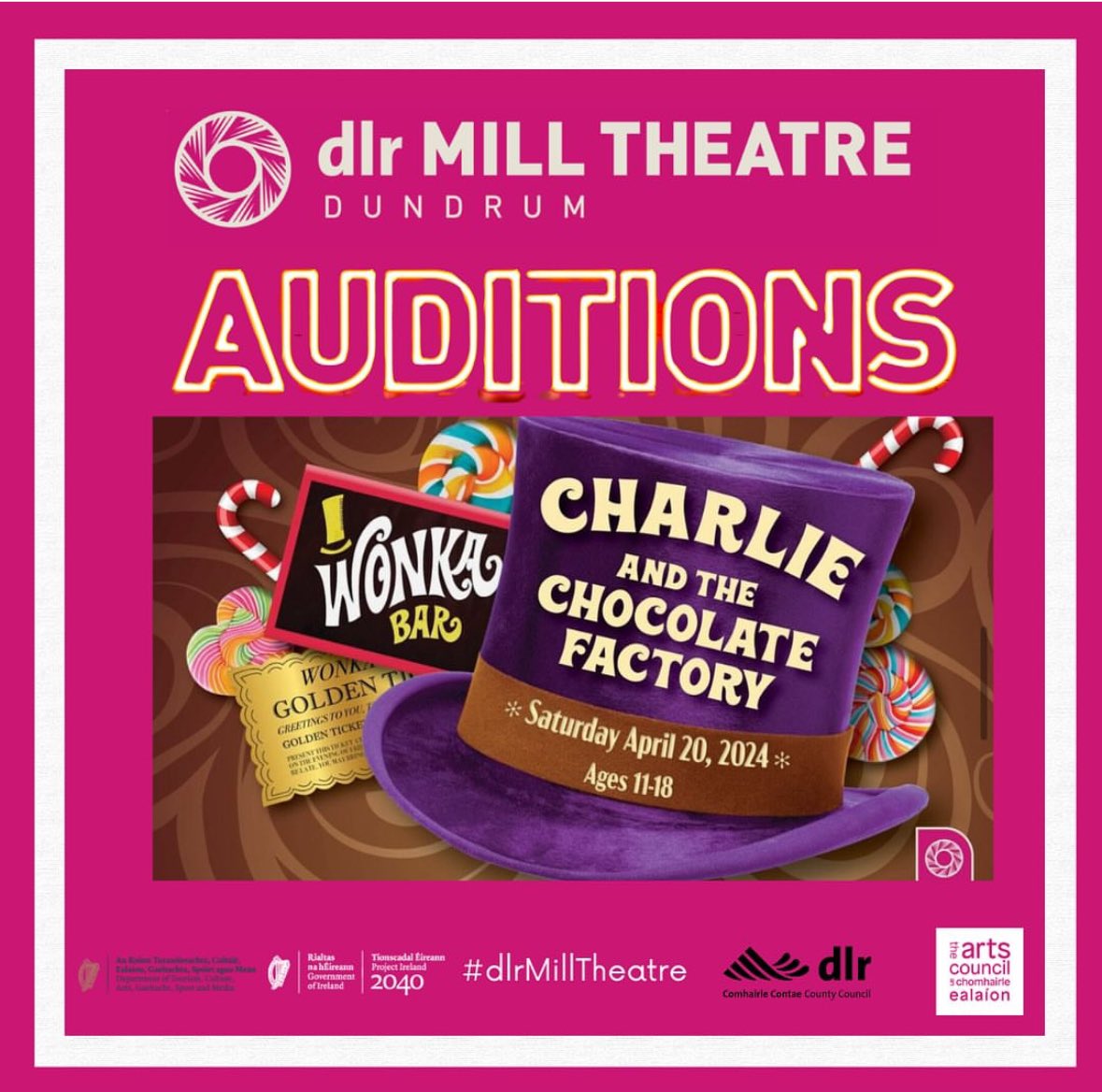 ‼️Application deadline tomorrow ‼️ ✨ We are looking for ANYONE aged 11-18 who loves theatre and who has guts, determination, integrity, ambition, energy, authenticity, generosity and a willingness to give it everything! ✨ Find out more: milltheatre.ie/events/mill-yo…