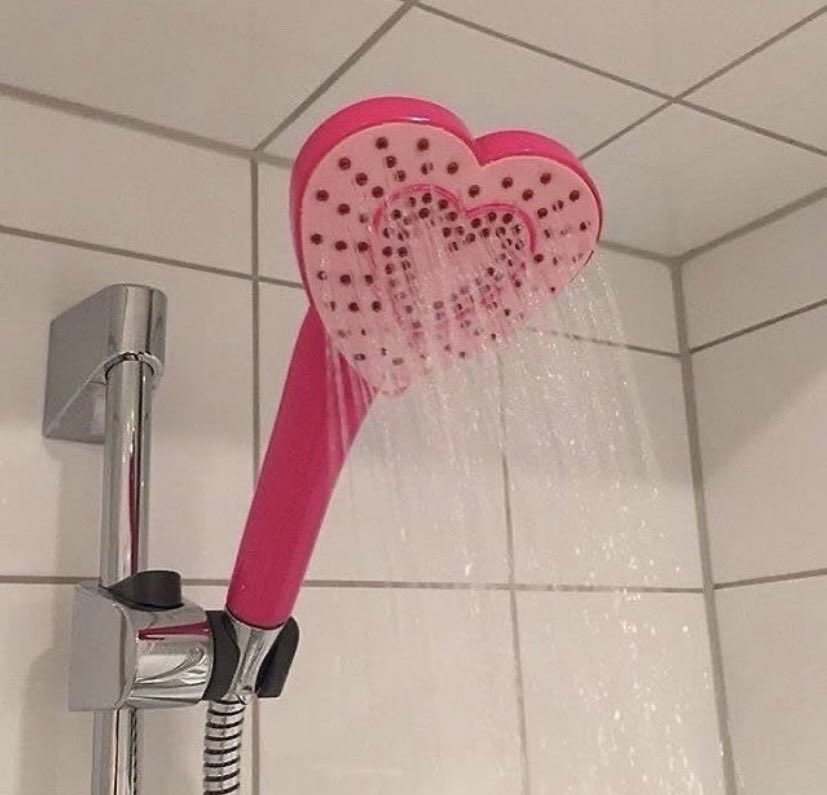 pink heart shaped shower head 💖